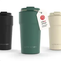 LARS NYSØM Bevægelse Thermos Coffee Mug-to-go 500ml - BPA-vrij met Isolatie - Lekvrije Roestvrijstalen Thermosbeker (Pine Green)