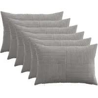 vidaXL Kussensloop 6 st ALMELO Lichtgrijs 40 x 60 cm corduroy