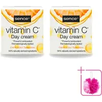 Sence 2 x - Vitamine C - Dagcrème - Stralende Huid - 50 ml - Bulkverpakking - Vitamine c crème - Douchemop - Stralende huid