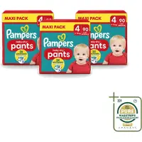 Pampers 3 x – Luierbroekjes – Baby Dry Pants Maat 4 – 90 Luiers - Wasstrips - Baby Luier - Luierbroek - Droge Luier - Luier Voor Baby - Luier Voor Kind
