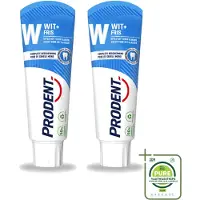 Prodent 2 x – Tandpasta – Wit + Fris – Complete Bescherming – 75 ml - Grootverpakking - Vaatwasstrips - Tandpasta - Glazuur Bescherming - Vlekverwijdering - Wittere Tanden - Mondverzorging