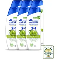 Head & shoulders 6 x 2-in-1 Anti-roos Shampoo, Appelgeur, 300 ml - Voordeelverpakking - 6 stuks