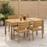 vidaXL Tuin Eettafel Wit 180 x 88,5 x 75 cm Massief Acacia Hout