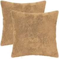 vidaXL Kussensloop 2 st HEERLEN Taupe 40 x 40 cm Nep Konijnenbont