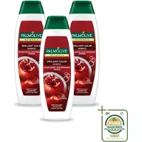 Palmolive 3 x Naturals - Shampoo - Brilliant Color - Voor Gekleurd Haar - 350 ml - Wasstrips - Gekleurd Haar - Haar Verzorging - Haar Kleur Behouden - Haar Glans - Haar Bescherming