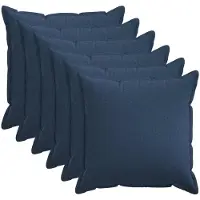 vidaXL Kussensloop 6 st HOUTEN Blauw 55 x 55 cm Faux Linnen