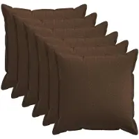 vidaXL Kussensloop 6 st HOUTEN Bruin 80 x 80 cm Faux Linnen