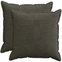 vidaXL Kussensloop 2 st HOUTEN Antraciet 55 x 55 cm corduroy