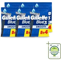 Gillette 6 x - Blue III Smooth - Wegwerpscheermesjes - Comfort en bescherming - 12 Scheermesjes - Grootverpakking - Vaatwasstrips - Scheermes - Scheermesje - Scheerbeurt - Scheerhandvat - Scheerhoofd