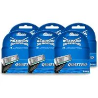 Wilkinson 6 x - Navulmesjes Quattro - Met Precisietrimmer - 4 scheermesjes - Voordeelverpakking - 6 stuks