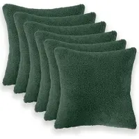 vidaXL Kussensloop 6 st HEERLEN Donkergroen 45 x 45 cm Bouclé