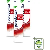 Parodontax 3 x - Tandpasta - Original - 75ml - Grootverpakking - Vaatwasstrips - Tandpasta - Bloedend Tandvlees - Tandplak - Tandvleesproblemen - Gezond Tandvlees