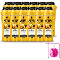 GLISS 12 x - Shampoo - Oil Nutritive - Voor Voedend en Zijdezacht Haar - 250 ml - Bulkverpakking - Voedend haarverzorging - Douchemop - Lang haar
