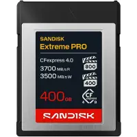 SanDisk Extreme PRO CFexpress 4.0 Type B, 400 GB, CFexpress Type B, 3700 MB/s (leessnelheid), 3500 MB/s (schrijfsnelheid), waterdicht, zwart