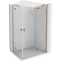 Mexen Mist-H Duo draaideur douchecabine rechts 75 x 90 , transparant, geborsteld koper - 8A5-075L-090P-65-00