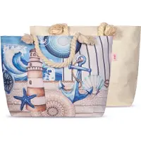 Muller Textil HIP Strandtas "Aldiana" - Blauw - (43x60 cm) - 100% Polyester