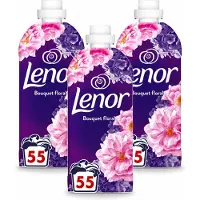 Lenor 3 x - Wasverzachter - Bloemenboeket - Fris & Zacht - 55 Wasbeurten - Voordeelverpakking - 3 stuks