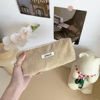 Markenlos Pennenetui van zacht materiaal, geschikt voor meisjes en tieners, met praktische rits, pennenhouder voor school, kantoor en reizen, roze (beige)