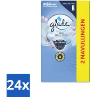 Glade 24 x - Touch & Fresh Navulling - Pure Clean Linen - 2 × 10 ml - Geur - Luchtverfrisser - - Touch & Fresh - Pure Clean Linen