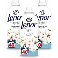 Lenor 3 x Light - Wasverzachter - Katoen Fris - Fris & Zacht - 40 Wasbeurten - Voordeelverpakking - 3 stuks