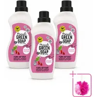 Marcel's Green Soap 3 x - Wasverzachter - Patchouli & Cranberry - Zachte frisheid - 30 Wasbeurten - 750 ml - Bulkverpakking - Wasverzachter - Douchemop - Wasgoed verzachter