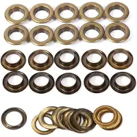 Markenlos Ronde oogjes met ring, 14 mm, 20 sets, ideaal als accessoire voor doe-het-zelf reparaties aan tenten en zeilen