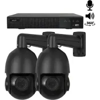 Dutch Security Systems 2x Beveiligingscamera set - Draadloos - Sony PTZ 360 graden 2K - Zwart -