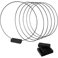 OEM Metalen ringen met houten voetjes - Set van 6 stuks met een diameter van 25 cm - Geschikt voor zelfdecoratie op tafel en aan de muur - Zwart