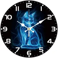 Merkloos Solidchoice - Fluorescerende Kat Wandklok 30cm Stil