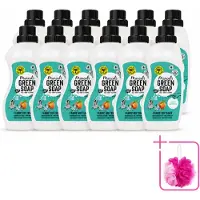 Marcel's Green Soap 12 x - Wasverzachter - Perzik & Jasmijn - Zachte frisheid - 30 Wasbeurten - 750 ml - Bulkverpakking - Wasverzachter - Douchemop - Wasmiddel