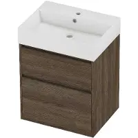 Proline Zara Badmeubelset Porselein Loft 1 Kraangat Greeploos 60x46x78 cm Glans Wit Vital Oak