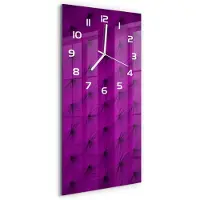 Tulup Wandklok - Fluwelen muur Moderne Wandklok Glas - 30x60 cm - Roze Wandklok Glas Decoratie - Witte handen - Rechthoekige Klok - Glazen Wandklok Design - Klok Glas Met Opdruk