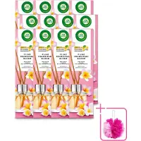 Air Wick 12 x - Geurstokjes - Delicate Frangipani Bloemen - Essentiële Oliën - 40 ml - Bulkverpakking - Geurstokjes - Douchemop - Frangipani
