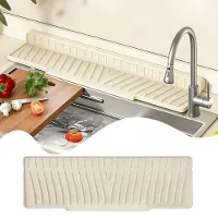 OEM Afdruipmat voor kraan - Absorberende onderzetter voor keukenspoelbak - Beige - 48 x 15 cm