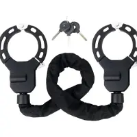INF Elektrisch step kettingslot Ф met stoffen hoes en sleutels, gelegeerd staal, zwart, 90cm totale lengte