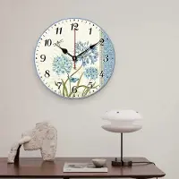 Merkloos Omgoods - Moderne Eenvoudige Wandklok met Stille Bloemen