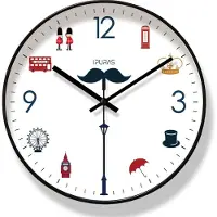 Merkloos Omgoods - Stille Wandklok 25 cm - Eenvoudig Brits Ontwerp voor Woonkamer