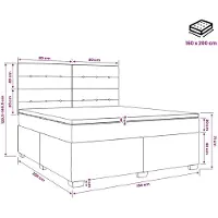 vidaXL Boxspringbed met matras, donkergrijs, 160 x 200 cm, fluweel