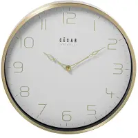 Merkloos Aluminium Wandklok Goudkleurig - 30 x 30 cm