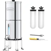 Dripio Waterfiltersysteem met waterniveau-indicator, 5,7 liter, keramisch filter, roestvrij staal