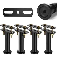 Markenlos Verstelbare bedpoten, bedverhogers, metalen lattenbodems voor bedden, 4 stuks, 15-25 cm, in hoogte verstelbaar, geschikt voor lattenbodems en bedframes
