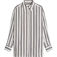 Marc O'Polo Blouse lichtblauw / antraciet / wit