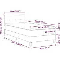 vidaXL LED boxspringbed met LED-lichtstrips, roze, 90 x 200 cm, fluweel