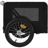 vidaXL Hondenfietstrailer oxford stof en ijzer zwart