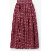 Sissy-Boy Donkerrode satijnen rok met bloemenprint | Maat: XS