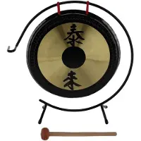Merkloos Decoratieve Chinese gong met standaard, 25 cm