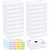 OEM Kaartopslagboxen - 16 stuks met stevig deksel - Organisatie en bescherming van verzamelkaarten en documenten - Kleine plastic boxen