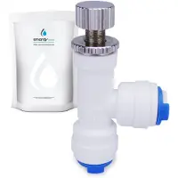 Dripio Debietbegrenzer, 1/4 inch, L-vorm, snelkoppeling voor omgekeerde osmose systemen