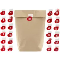 OEM Kraftpapierzakken met gekruiste bodem - 1-laags, geschikt voor knutselen en vullen - 17 x 27 cm - 24 stuks, natuurlijke bruin