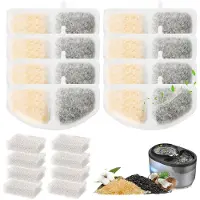 Oneisall Katzenbrunnen filter, 16 stuks (8 filters + 8 schuimfilters) voor drinkfonteinen van 2,5 liter